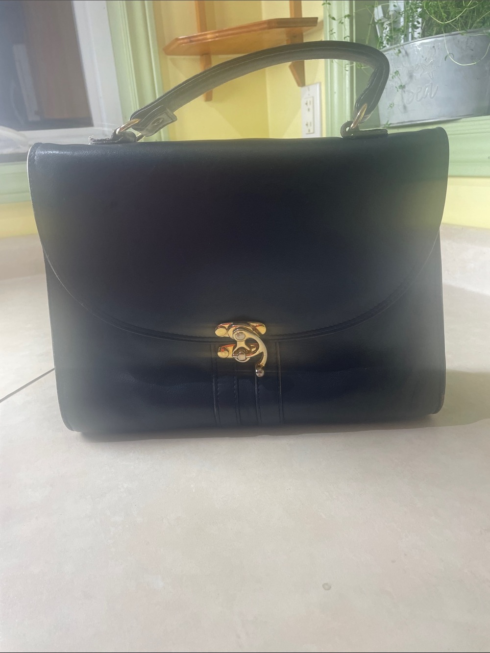 Robert Lefort Leather Dark Blue Women’s Purse Handbag